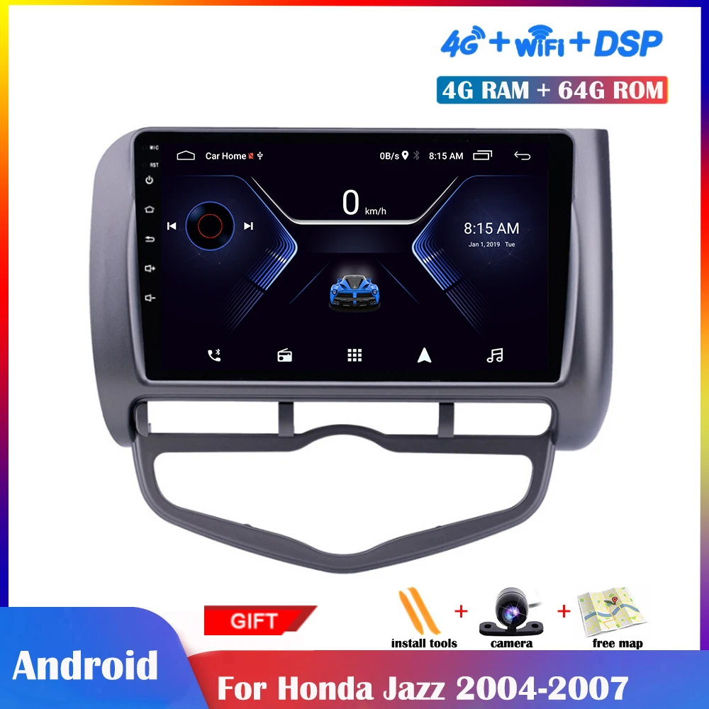 

10,1 дюймовый Android мультимедийный плеер для Honda Jazz 2004-2007 автомобильное радио стерео GPS навигация DSP IPS сенсорный экран Авторадио