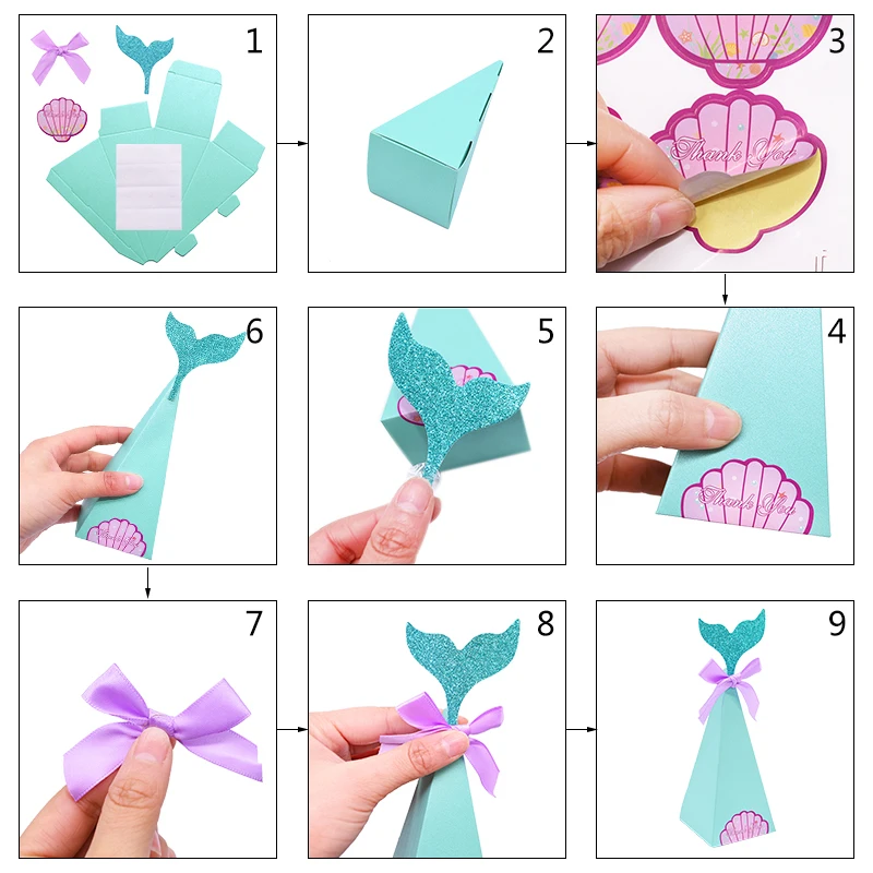 10 шт. бумажные коробки русалка|Подарочные сумки и упаковка| |