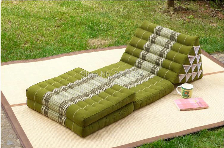 Напольный складной коврик с зелеными татами в тайском стиле кушон 100% Капок для