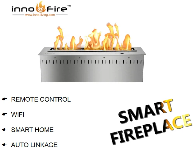 Inno-Fire 24-дюймовый Серебристый или черный wifi настоящий огонь в помещении умный