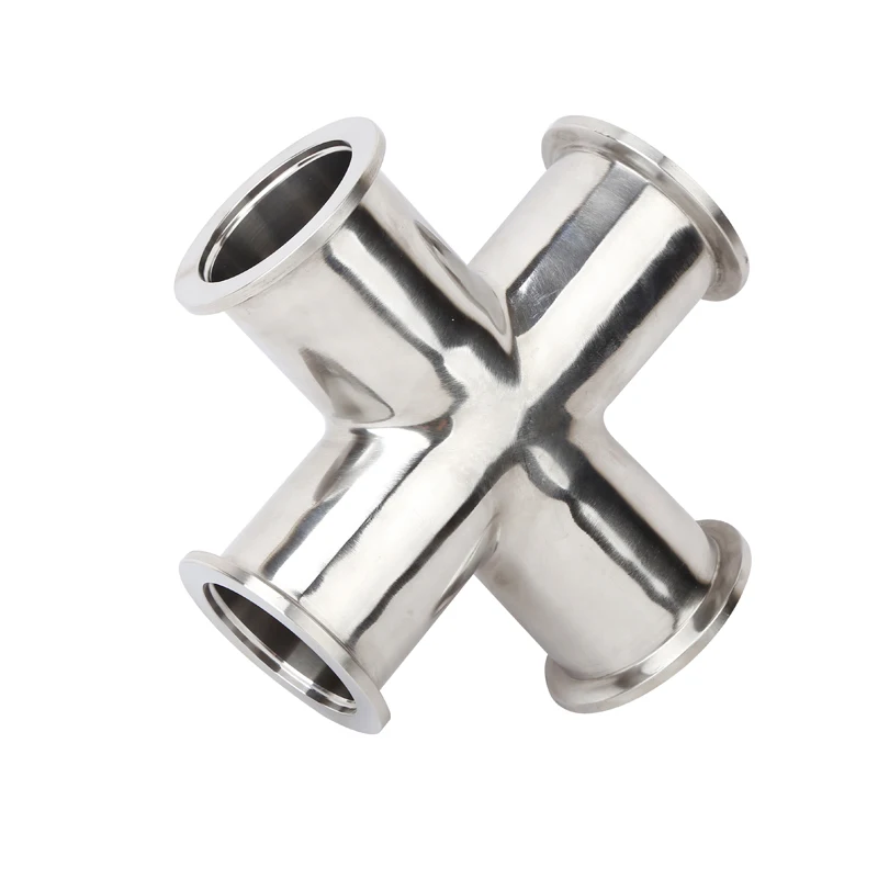 Переходник с крестовым фланцем одинаковыми концами 4-ходовой вакуумный