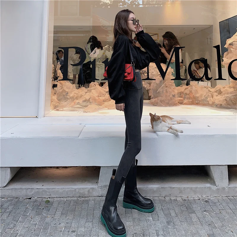 Реальная цена джинсовые брюки для потери веса йоги с высокой талией