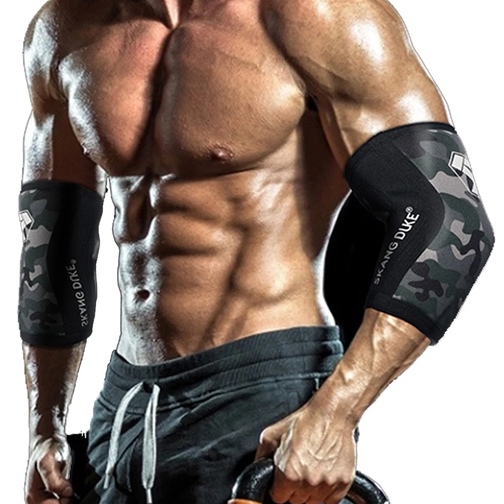 1 пара камуфляжных компрессионных налокотников SKDK 7 мм фиксатор для тяжелой