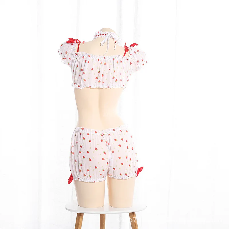 Женская блузка с вышивкой в виде клубники|Комплекты нижнего белья| |