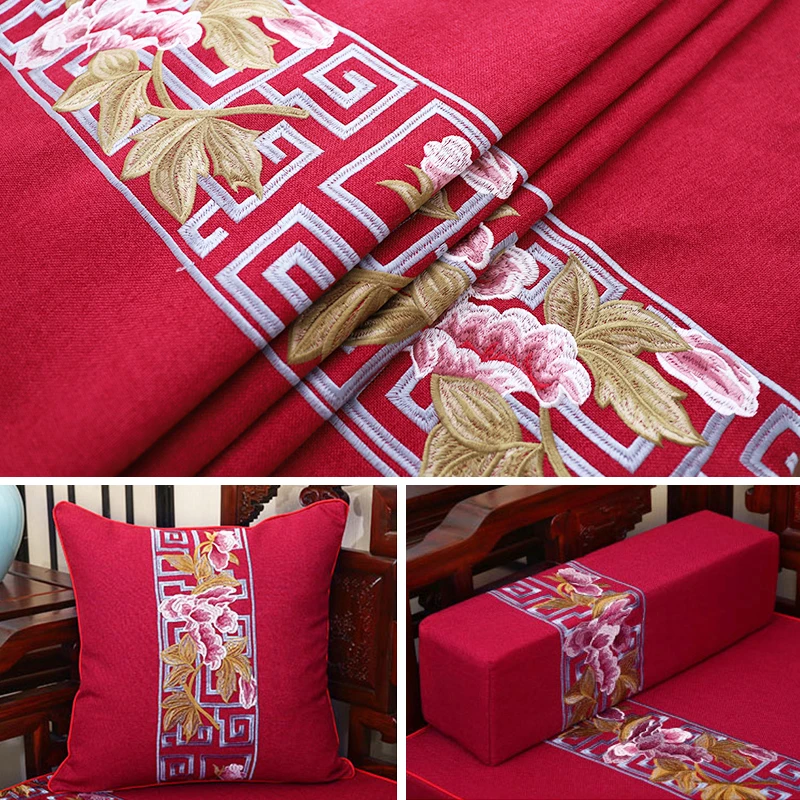 

Linen embroidery garment fabric interior decoration jacquard stitch embroidery polyester material