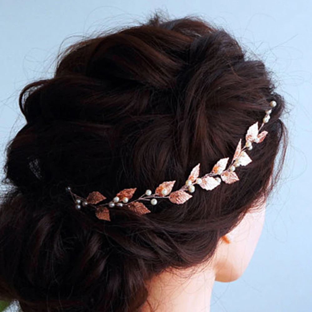 Повязка на голову с листьями и жемчугом в стиле ретро | Свадьбы торжества