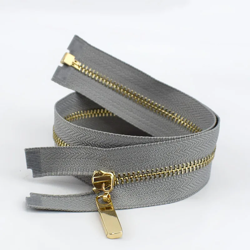 gray 2 шт. Meetee 3# Металл Конец застежки-молнии/40 70 см с золотыми зубьями и длинной застежкой-молнией застежка для пошива сумок пуховик, куртка, юбка, Костюмы аксессуары - Цвет: gray