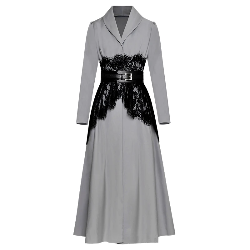 Женское длинное кружевное платье винтажное дизайнерское макси с длинным рукавом