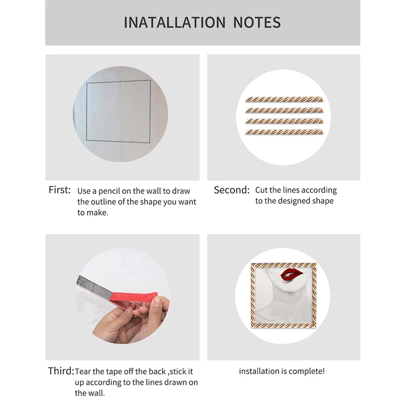 Гибкие гибкие полосы из ПВХ веревочная панель молдинг дверная зеркальная рамка