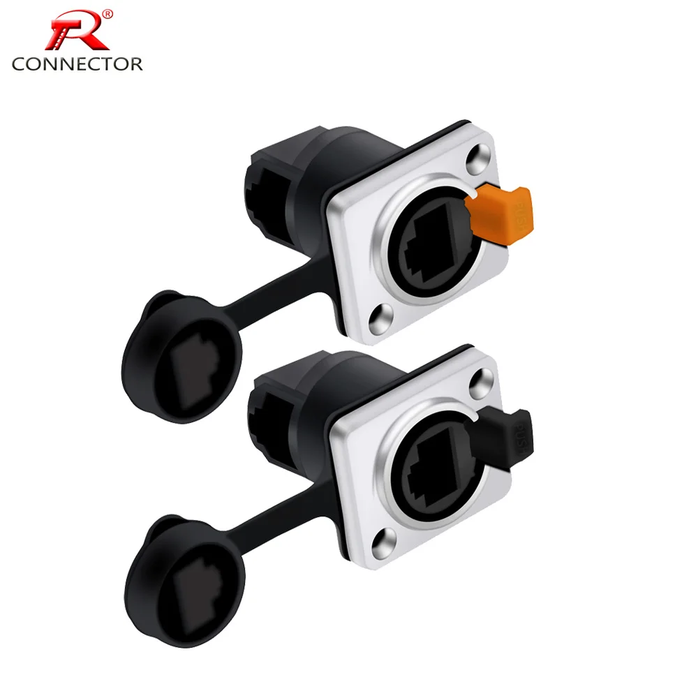 1 шт. водонепроницаемый коннектор PRJ45 прямоугольный и прямой гнездовой разъем для