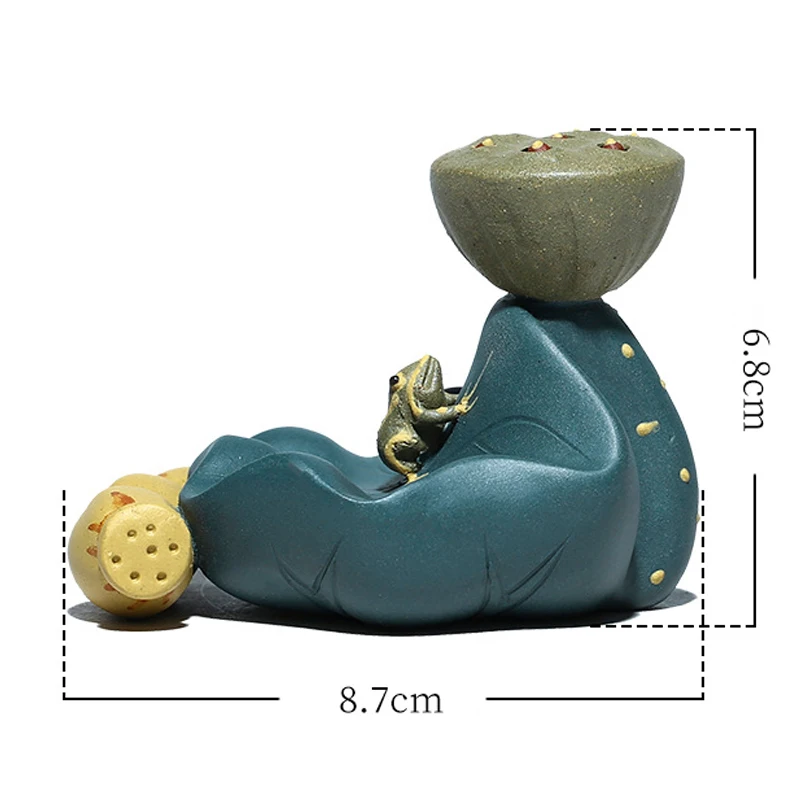 Креативные фиолетовые зеленые грязевые лягушка и Лотос чайные украшения для