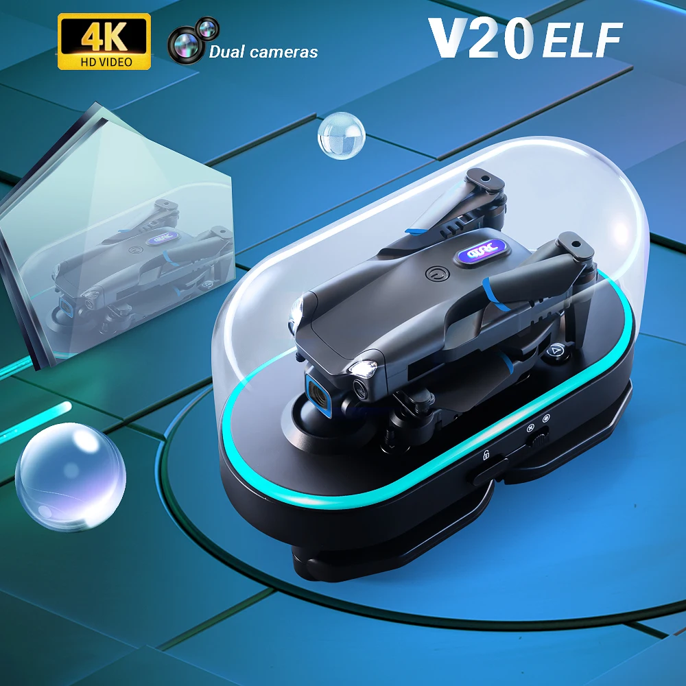 Новый V20 mini Dorone 4k Прафесійная аэрафотаздымка HD Падвойныя камеры RC Quadcopter Здымныя