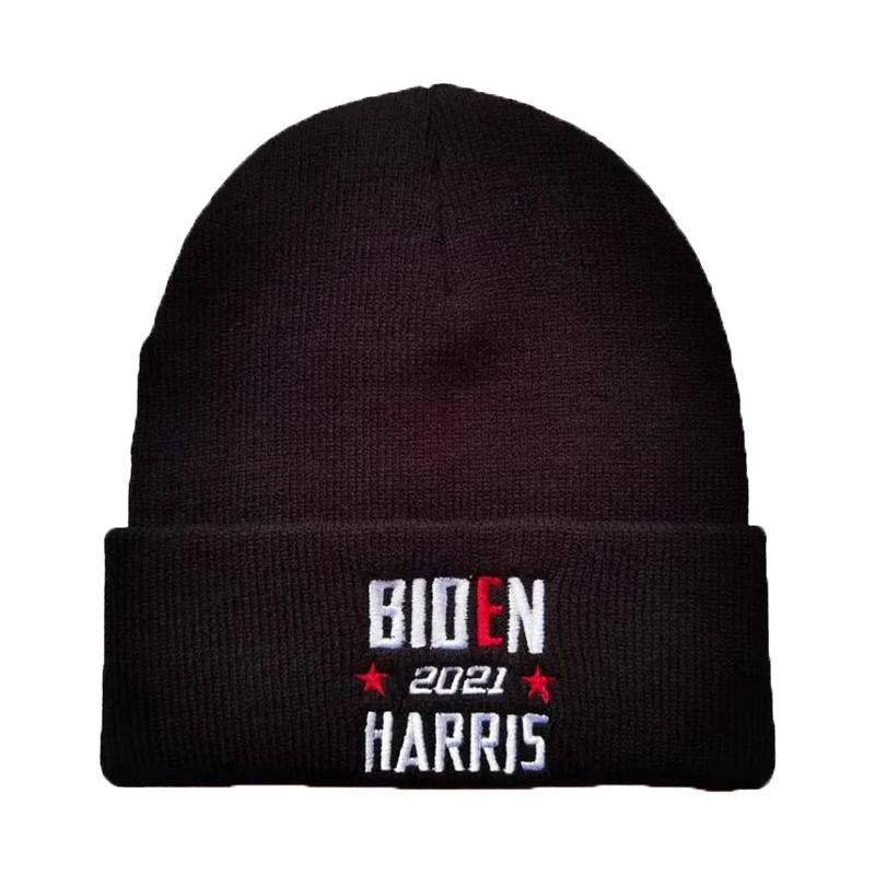 

Winter Beanies Biden Embroidery Knitted Hat Hooded Fashion Hat Hip-Hop Warm Soft Hats For Men And Women Skullies