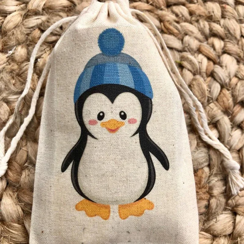 5-teilige Pinguin-Süßigkeiten-Goodie-Schokoladen-Leckerli-Tasche mit Winterwunderland-Motiv für Mädchen, Jungen, Babyparty, Geburtstagsparty-Dekoration, Gastgeschenk – Detail 6