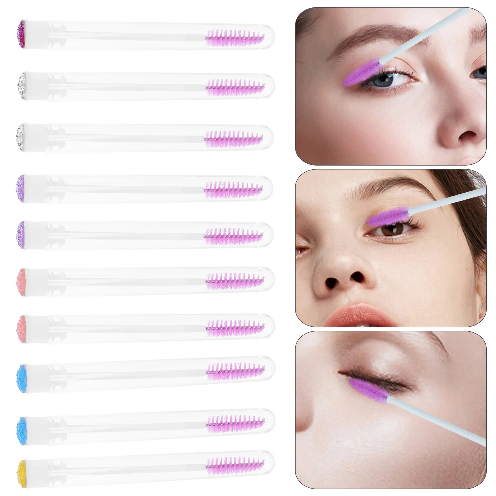 

10Pcs Mascara Brushes with Tube Wand Applicator For Eyelash Extension