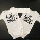 Здравствуйте тетушка дядя с принтом в виде букв для новорожденных, боди для новорожденных, для маленьких мальчиков, ползунки для девочек, комбинезон с длинными рукавами, осенняя одежда для детей