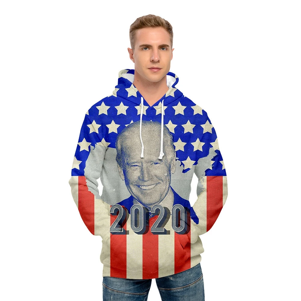 

2020 U.S. Presidential Election Biden printing Sweater Hoodie Men Casual Sweatshirts Pullover Men's top