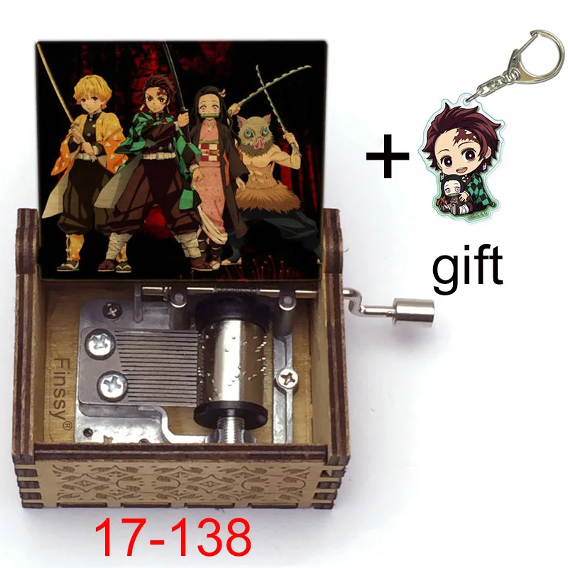 

Anime Demon Slayer Kimetsu No Yaiba Kamado Nezuko Print Music Theme Gurenge Wooden Hand Music Box Christmas Gift Anime Keychain