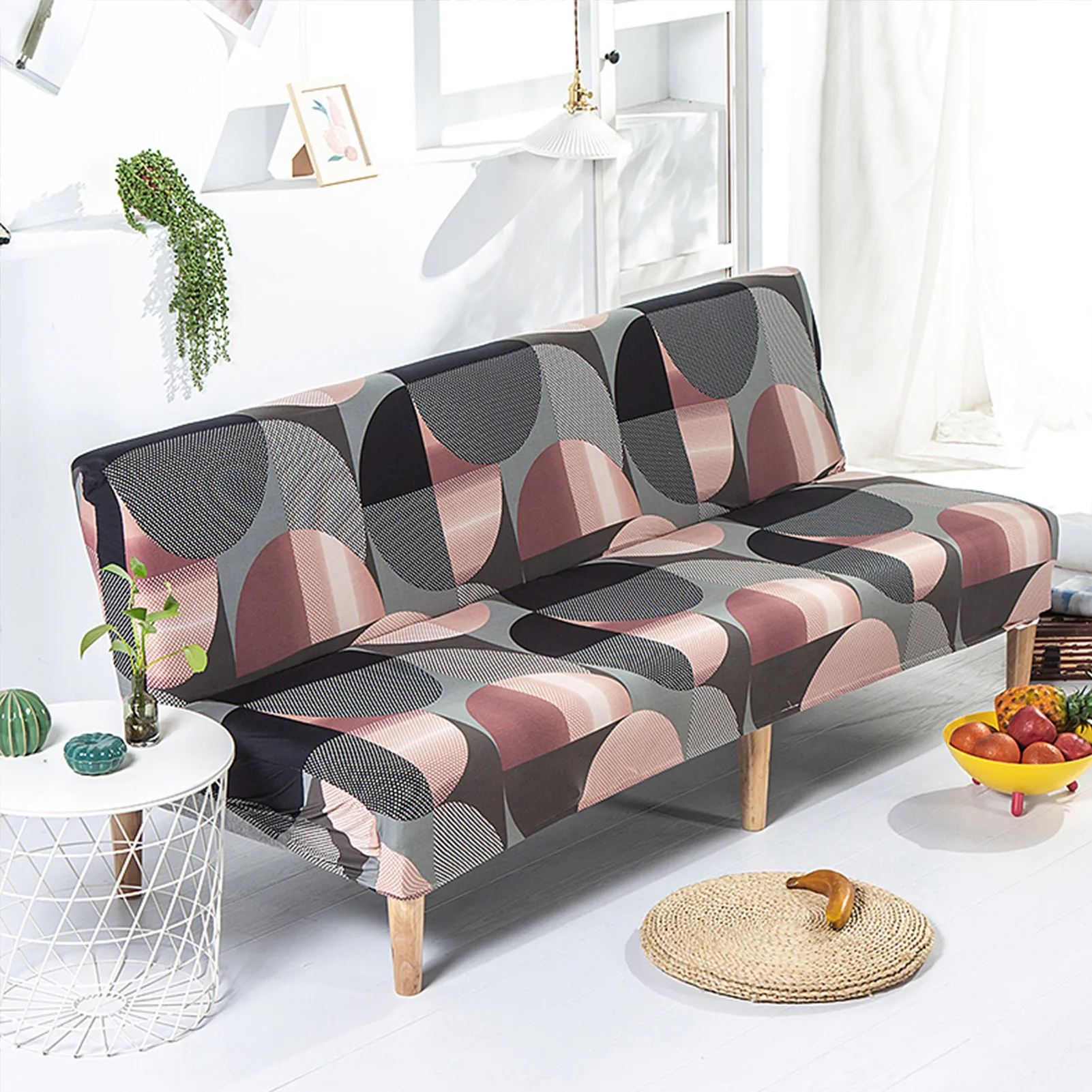 

All-inclusive Stretch Sofa Cover Floral Without Armrest Sofa Bed Cover Tight Wrap Elastic Protector Slipcover Couch Cover Sofa