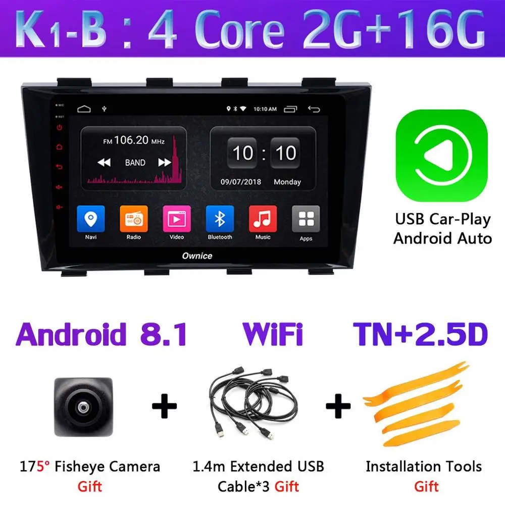 K1-B-CarPlay Ownice K1 K3 K5 K6 автомобильный DVD для Geely Emgrand EC8 2011 2012 2013 автомобильный Радио gps DSP Carplay 360 ° панорамная камера - Цвет: K1-B-CarPlay