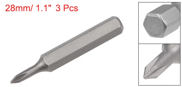 

Набор сверл для отвертки PH000 отвертка Philips Bits 5/32 дюйма с шестигранным хвостовиком и крестообразной отверткой, комплект сменных головок 28 мм S2, отверток, 3 шт.