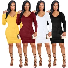 Casual feminino vestido de manga cheia bodycon alta streetwear magro festa noite clubwear vestidos para roupa feminina (1)