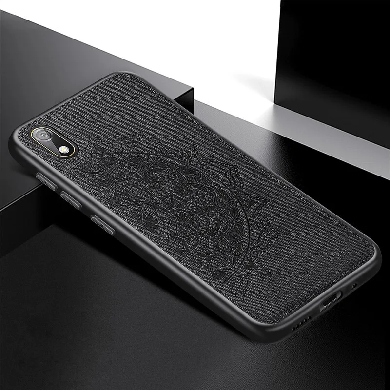Чехол для телефона с мандалой huawei Y5 2018 силиконовый рельефный Магнитный тканевый