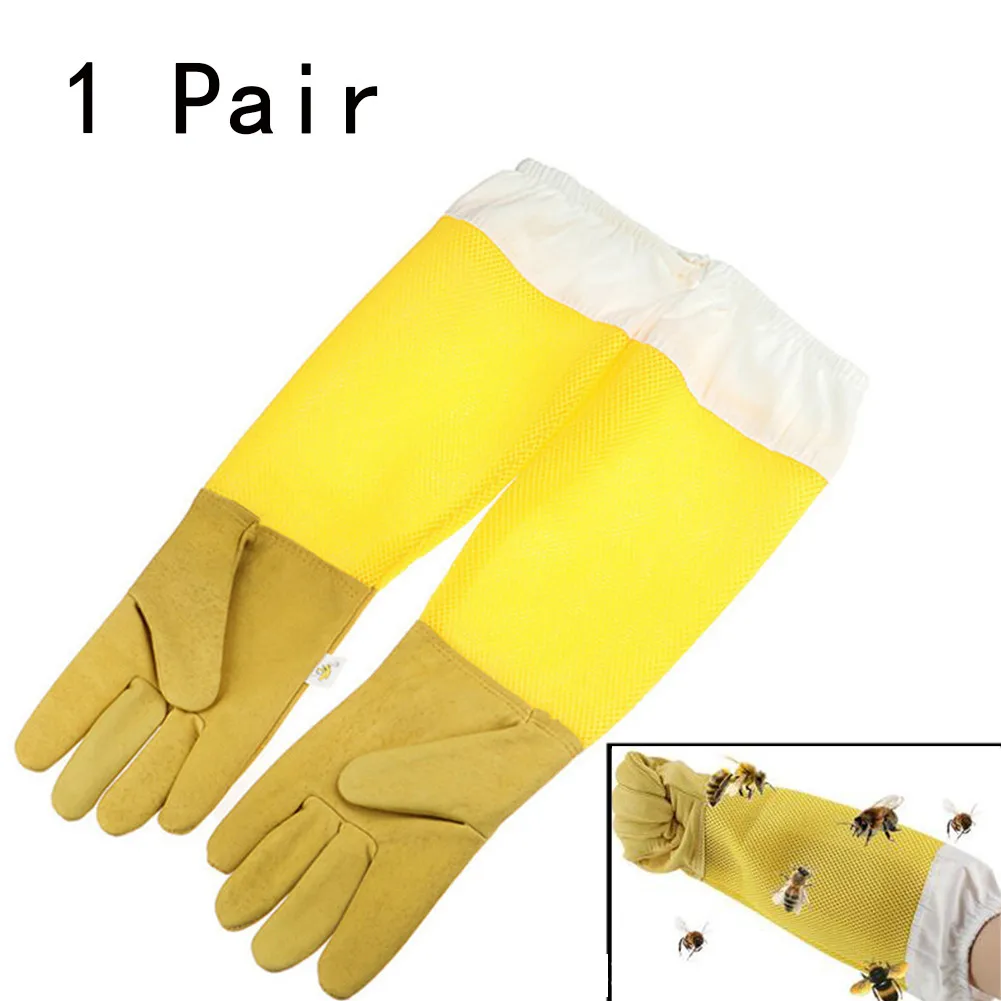 

1Pair Beekeeping Gloves Protective Sleeves Breathable Anti Bee/Sting Sheepskin Long Gloves For Beekeeper Beekeeping Tools
