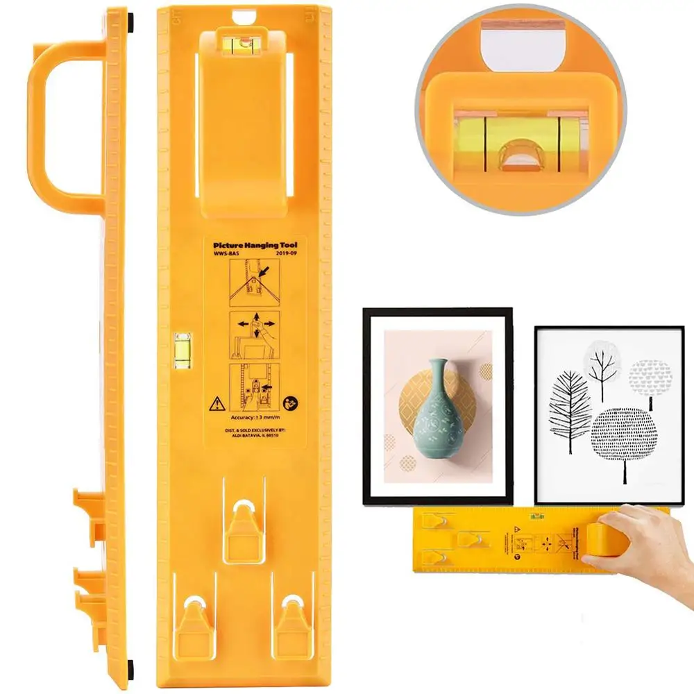 

Pictures Frame Hanger Picture Hanging Kit Tool Picture Hanger Tools with Level Suitable for All Wall Materials Picture Frame