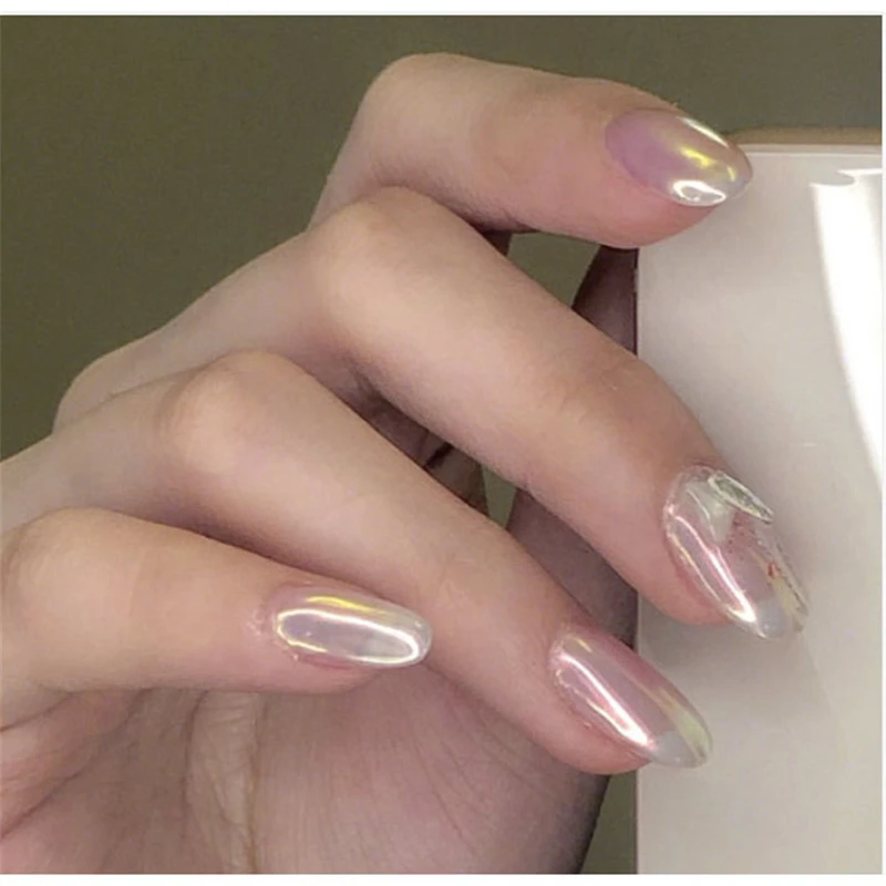 1 шт Русалка хром порошок для ногтей неоновый Радужный эффект переливающийся