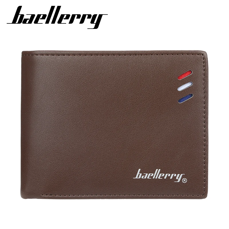 

Baellerry Fashion New Men's Wallet Short Vintage Leather Wallet Retro Two Fold Vertical Wallet Youth Korean Multi-Card Wallet