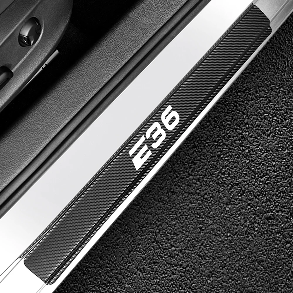 Для BMW E36 4 Шт Автомобильные накладки на пороги декоративные наклейки Углеродные