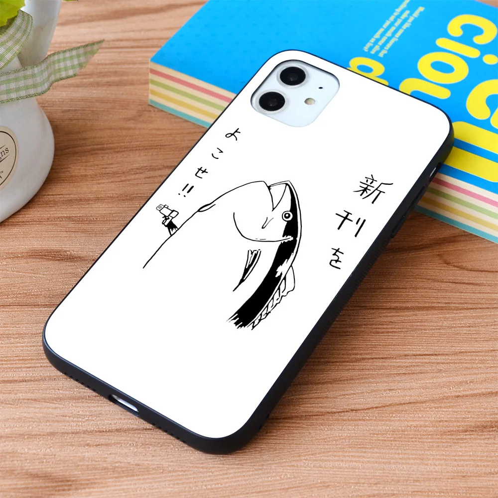 

For iPhone Japanese fish hold up Soft TPU border Apple iPhone Case