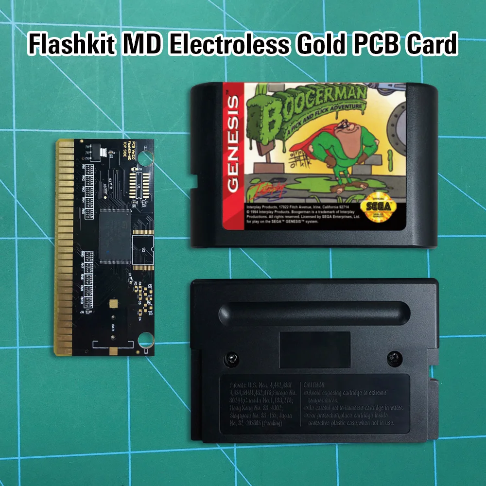 Boogerman - A Pick and Flick Adventure Flashkit MD Electroless Gold PCB 16-битный игровой картридж для консоли