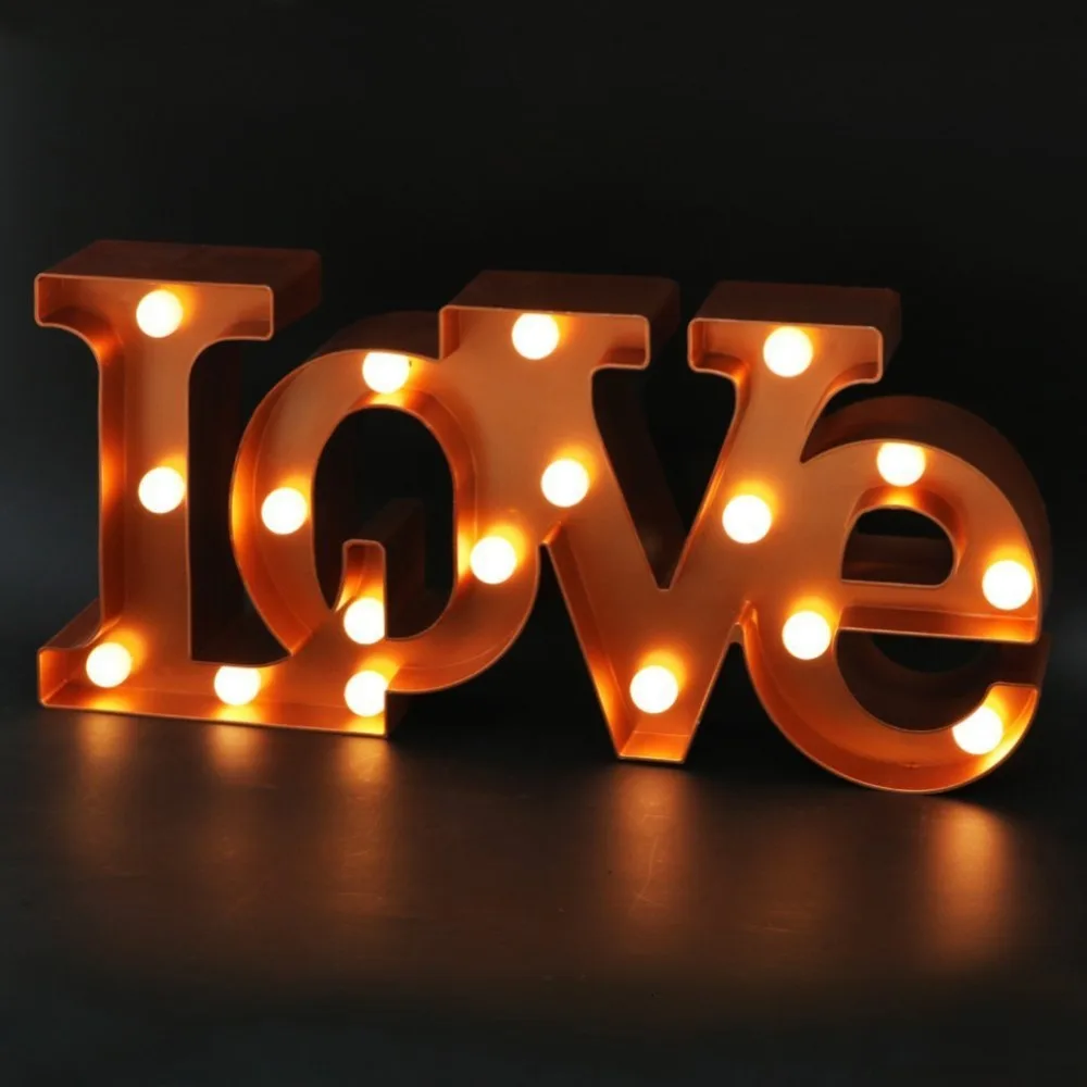 Романтический 3D любовное письмо светодиодный ночной Светильник Спальня