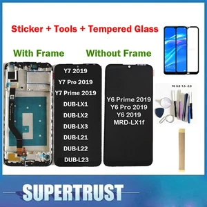 original for huawei y7 2019 dub lx3 dub l23 dub lx1 y7 prime 2019 y6 2019 lcd display touch screen with tempered glas free global shipping