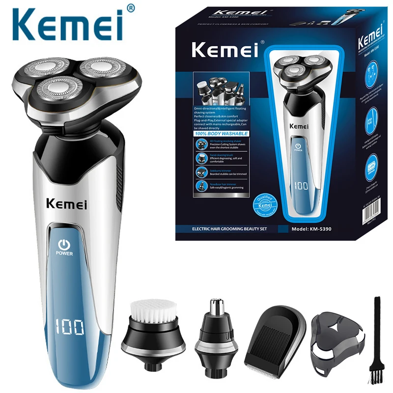 Бритва Kemei электробритва для мужчин многофункциональный триммер светодиодный