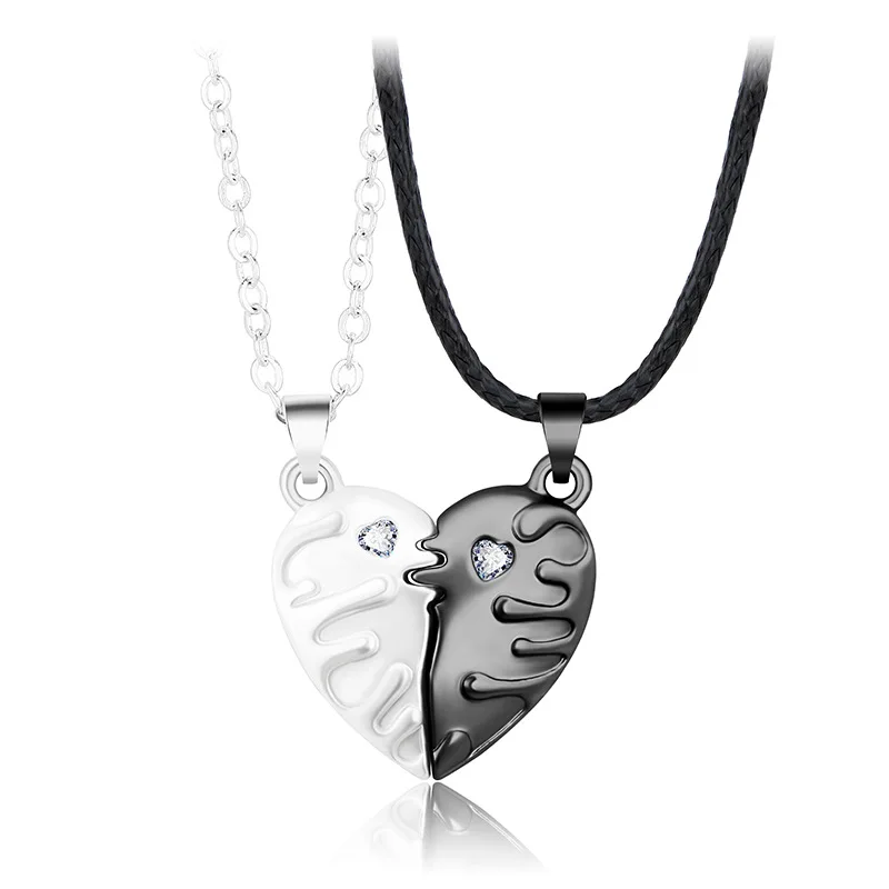 Новое ожерелье для пар со льдом и снегом романтичная строчка подвеска всех