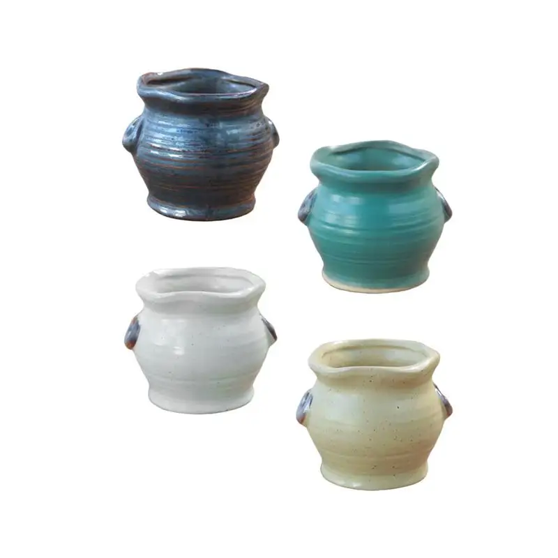 4 шт. цветочный цилиндрический горшок для суккулентов керамические украшения