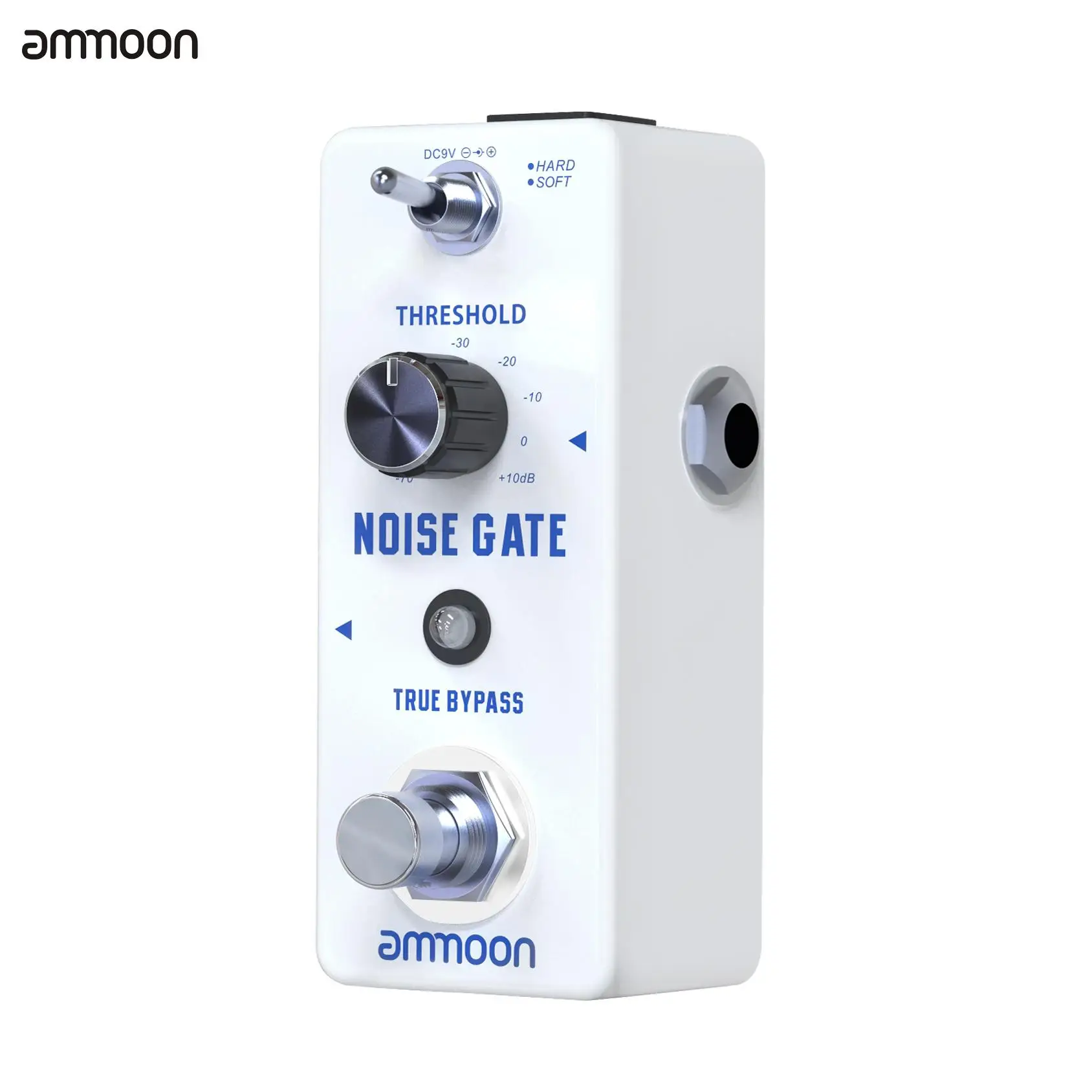 

Шумоподавляющая педаль ammoon для гитары, 2 режима (жесткий/мягкий), полностью металлический корпус, True Bypass, для бас-электрогитары