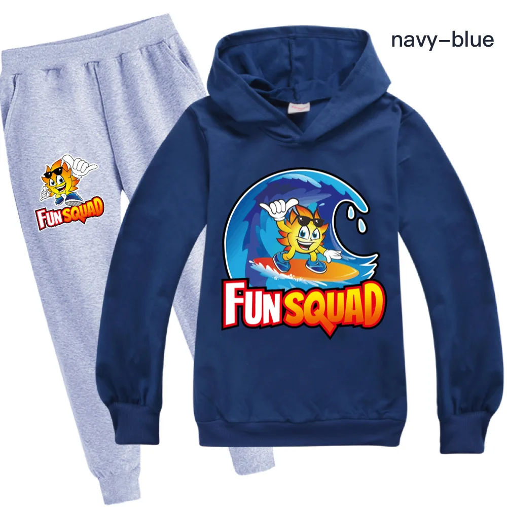 Fashion Autumn Fun Squad game Children's Sweater Cartoon Boys Hoodies Teens Boy Long Sleeve Tshirt+pants suit kids Clothes Set