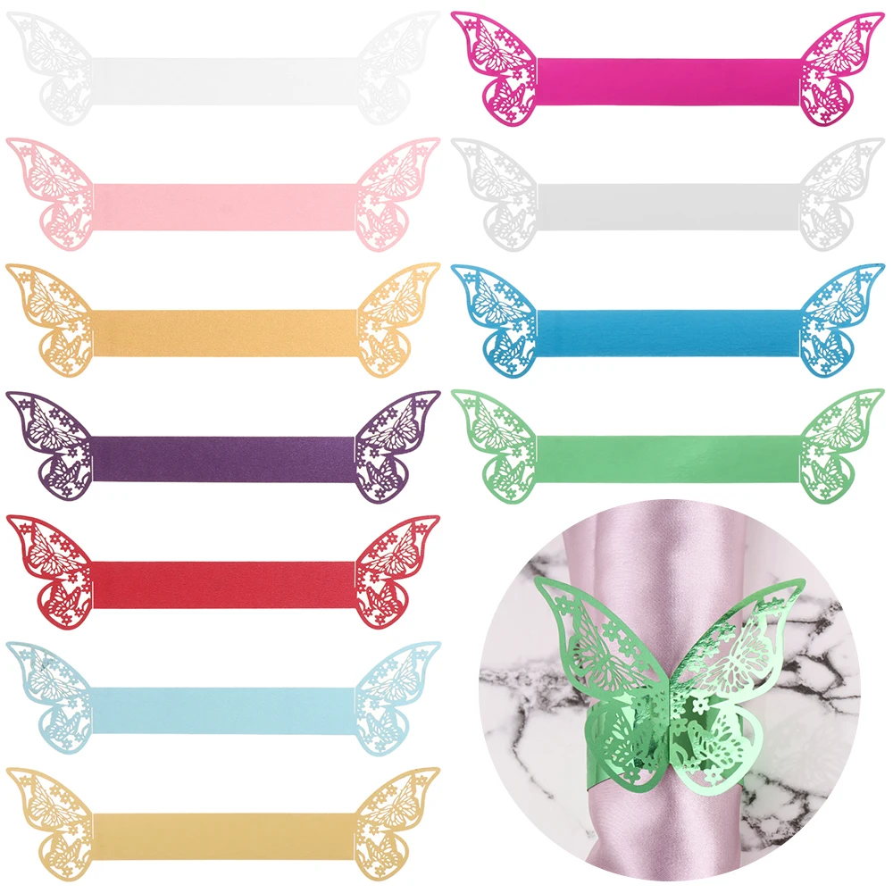 

Supplies Kitchen Gadgets Convenient Festival Accessories Disposable Paper Napkin Ring Butterfly Style Towel buckle