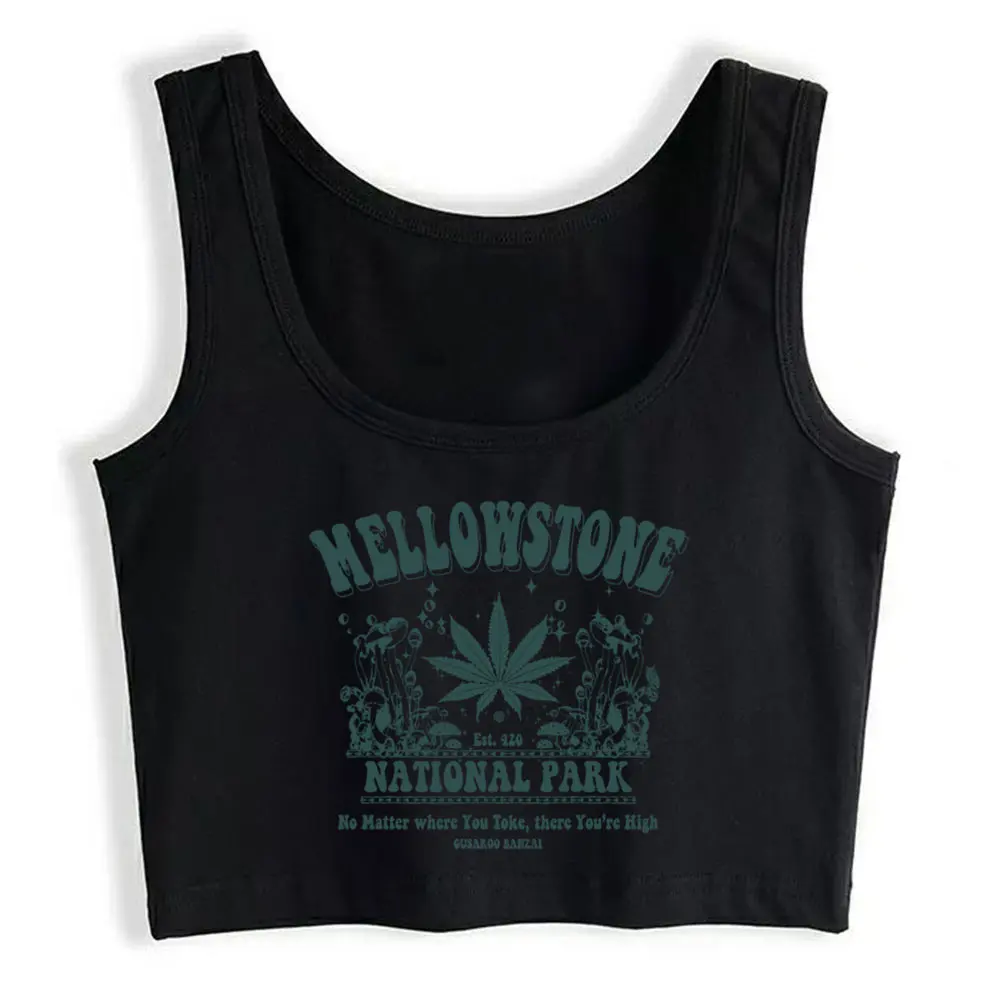 

Boho Crop Top Mellowstone Psychedelic 1 Comic Inscriptions Print Womens Tops blusas mujer de moda 2021 verano Gym Tank Top Women