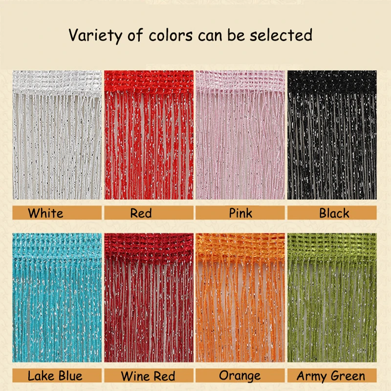 Блестящая Серебристая оконная занавеска с кисточками для гостиной дверь