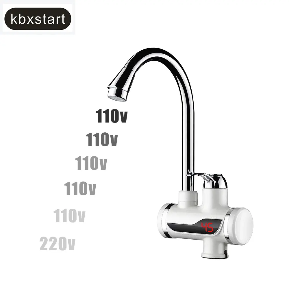 Kbxstart безрезервуарный электрический водонагреватель кран 110 В кухонный нагреватель диспенсер кран с американской вилкой светодиодный дисплей под надуванием