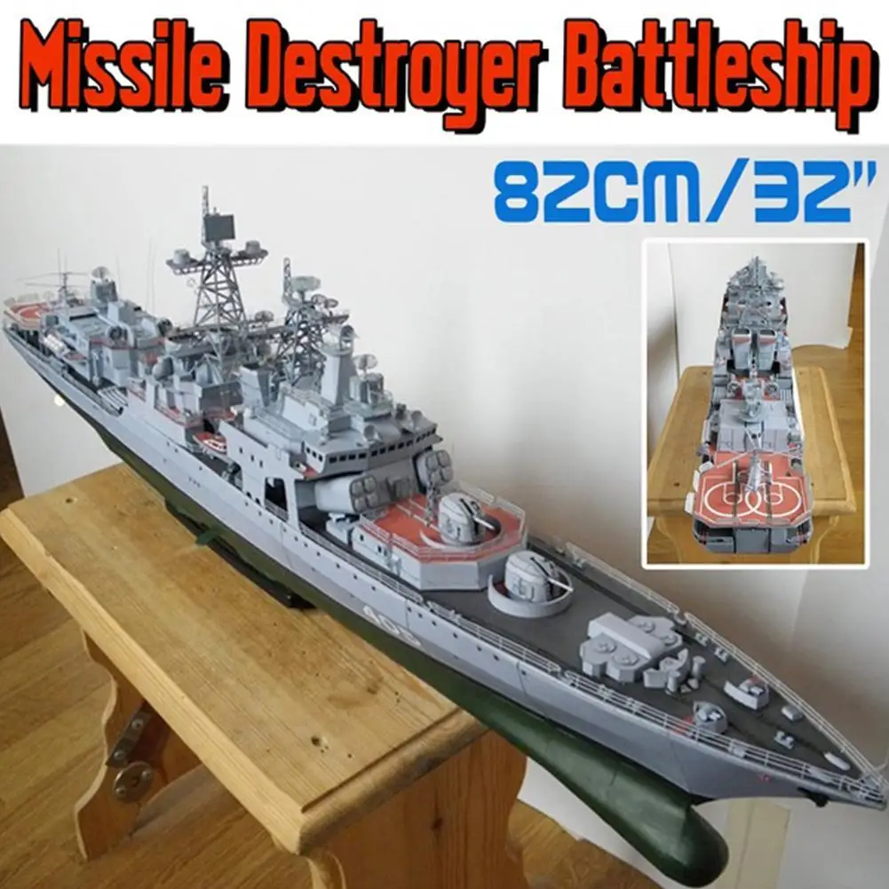 

1:200 Admiral Levchenko Antisubmarine Ship DIY 3D Paper Card Model Building Set Construction Toy Educational Toy The black pearl