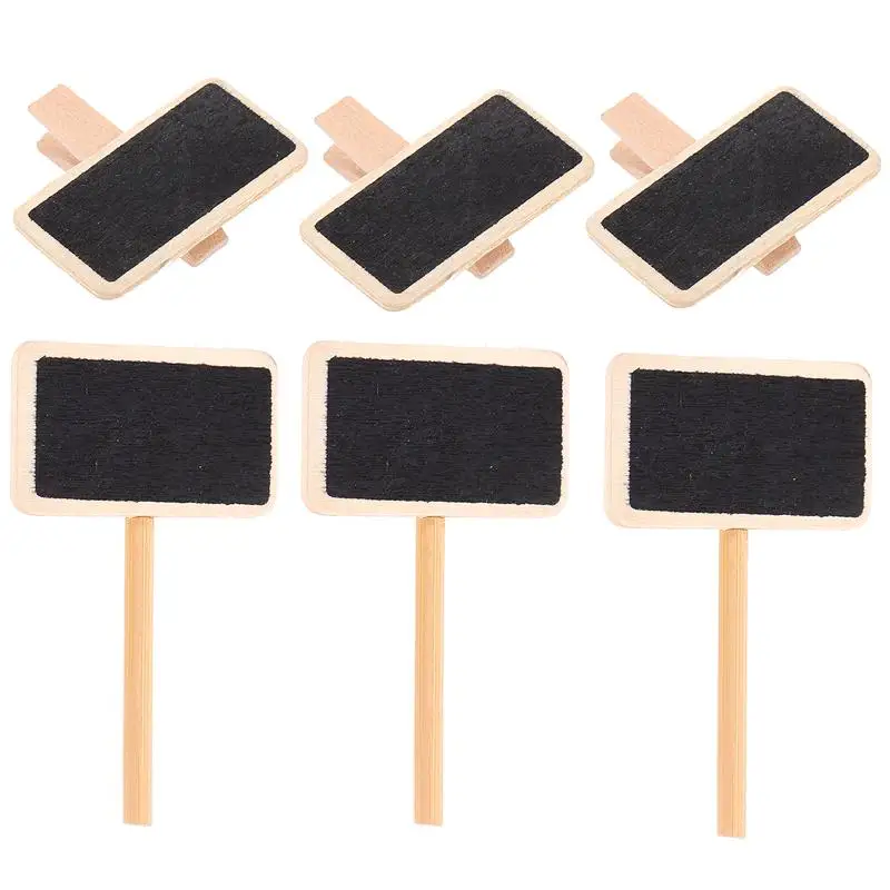 

50pcs Little Blackboard Shape Memo Clips Photo Wooden Clamps (Assorted Color)