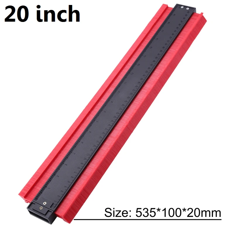 Red 20inch 5/6/10/15/20 дюймов контур профиль датчика копия контур датчик Стандартный Дерево Лазерная маркировочная инструмент в клеточку измерены в ненатянутом ламинат Плитки основные инструменты - Цвет: Red 20inch
