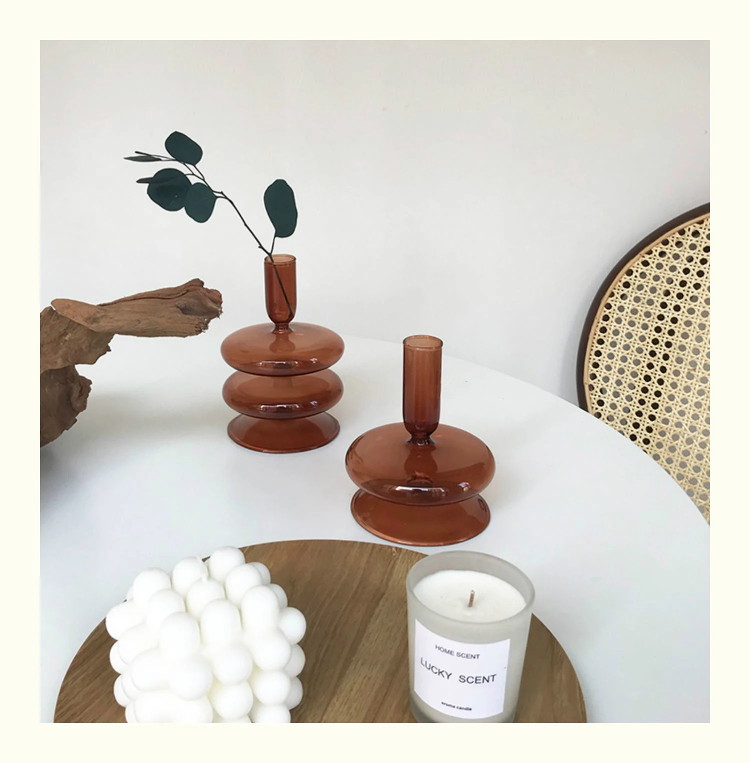 Набор из 2 шт. подсвечники конические Стекло украшения дома Nordic ваза для цветов