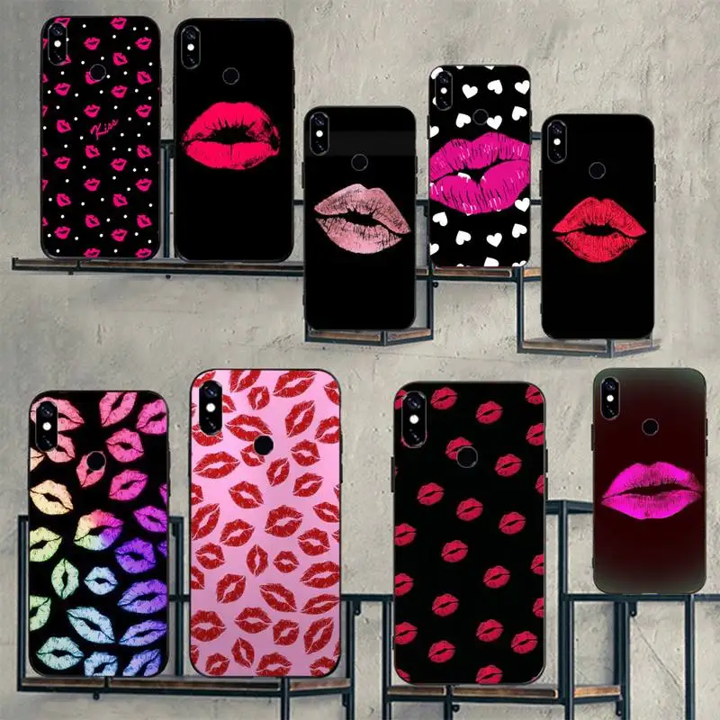 

Sexy Lip print Phone Cases For Xiaomi Redmi 7 9t 9se k20 mi8 max3 lite 9 note 8 9s 10 pro cover funda coque